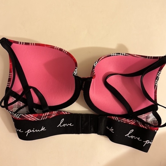 PINK Victoria’s Secret  new red/plaid push up bras 32B - Picture 2 of 4